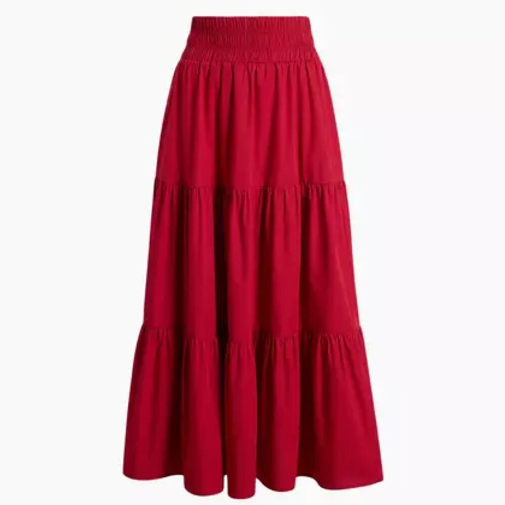 Hill House Florence Nap Skirt - Maxi Length - Victorian Red - NWT